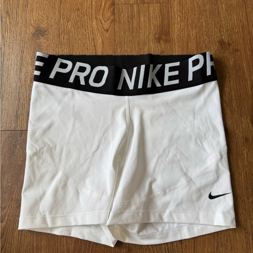 Nike Pro White Athletic Shorts
